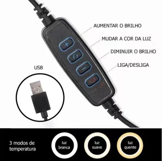 Ring Light Illuminator Ring Light 30cm 12 Inch Tripod 2,1M