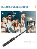Tripé Selfie Stick com Luz LED e Bluetooth - Suporte Celular Portátil