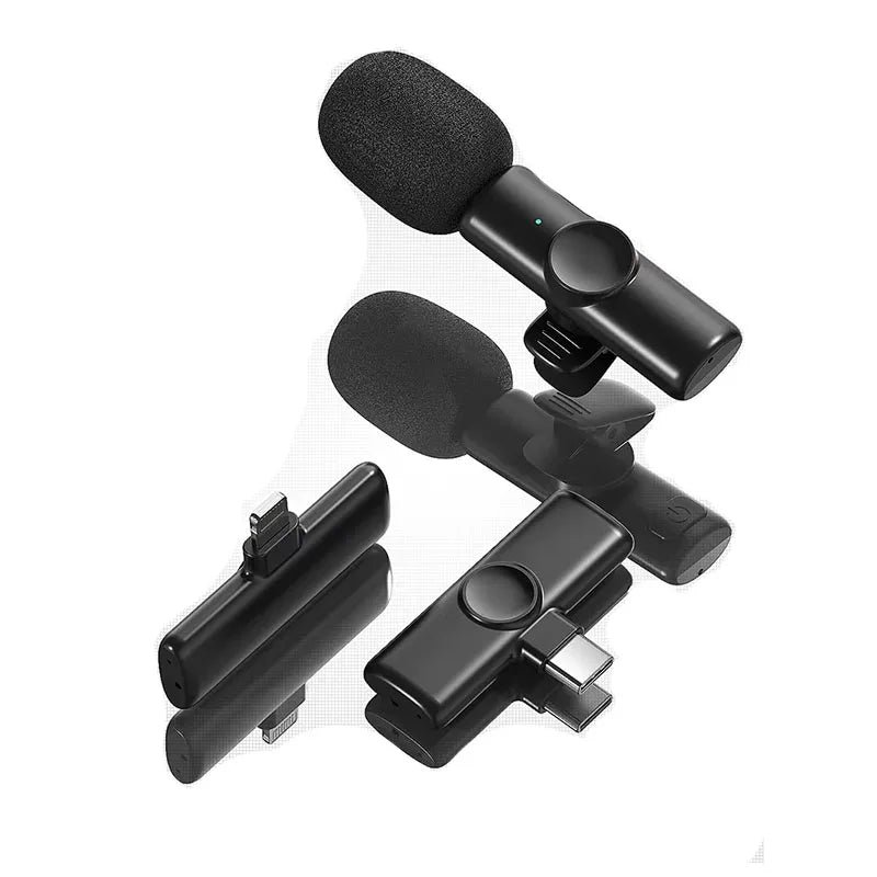 Microfone de lapela duplo para celular sem fio iphone android tipo c cor android Woosh Premium