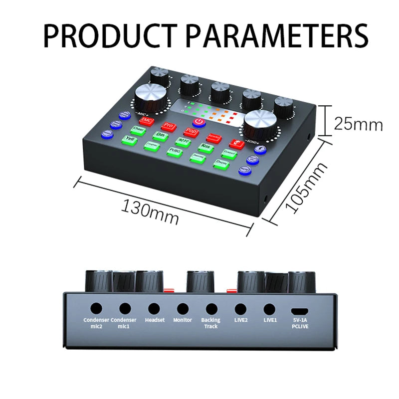 Kit Profissional V8S - Sound Card Mixer BM800 Lives Podcast