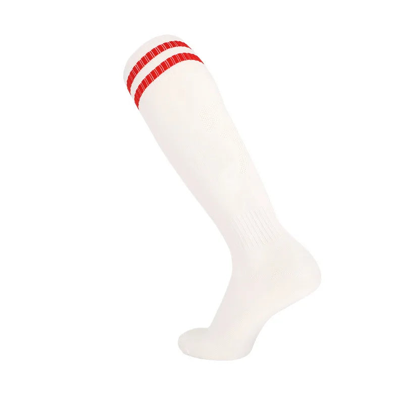 Thickened Anti-Slip Professional Soccer Football Socks for Men Long Sleeve Kids Over Knee Student Striped Sports