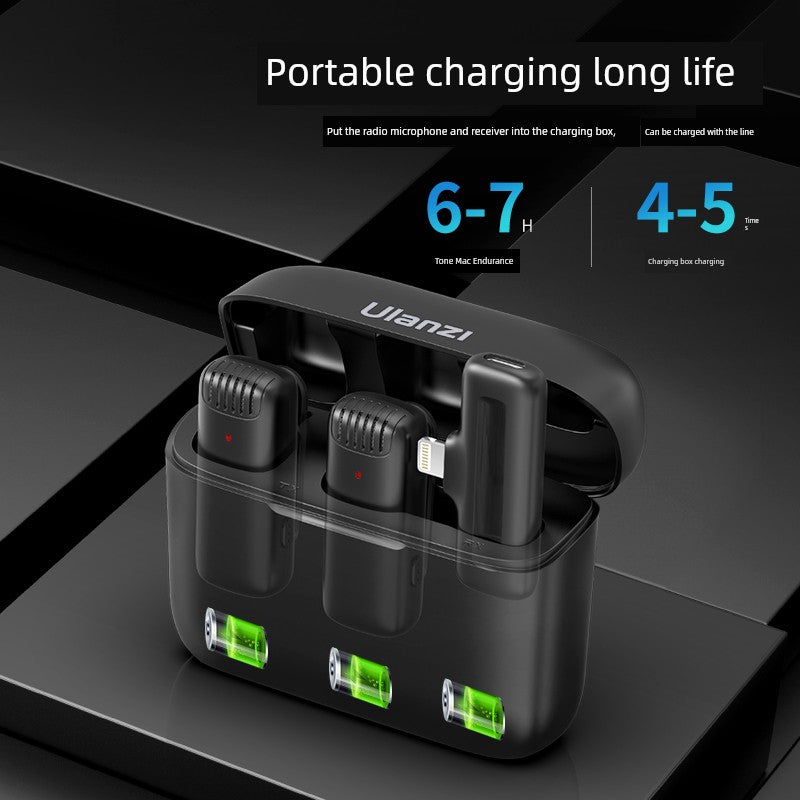 Ulanzi One-to-Two Radio Wireless Microphone Mobile Phone Recording Vlog Excellent Basket J12 Little Bee Collar Microphone