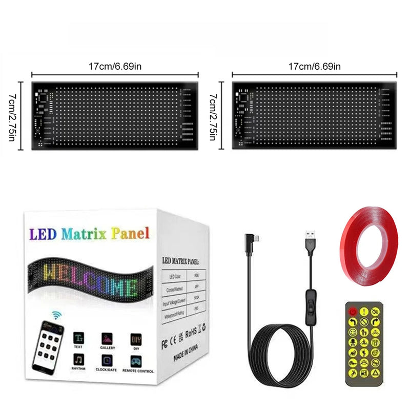 LED DIY Matrix Pixel Panel Led Display 1/2PCS Truck Eye Car Sign Animation Bluetooth App Control Programmable Flexible Screen