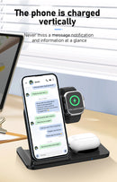 Carregador 3 em 1 Wireless portátil, dobrável para celulares, fone de iouvido e smartwatch - muito útil