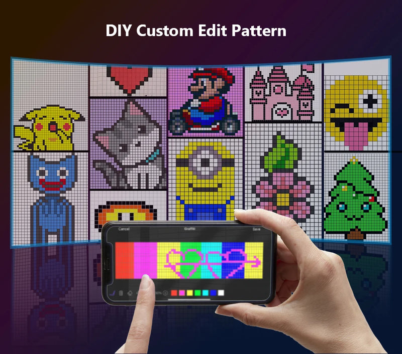 LED DIY Matrix Pixel Panel Led Display 1/2PCS Truck Eye Car Sign Animation Bluetooth App Control Programmable Flexible Screen