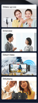 Ulanzi J12 Microfone de lapela sem fio Gravação de áudio e vídeo Mini microfone Plug Play para smartphone Android iPhone Transmissão ao vivo