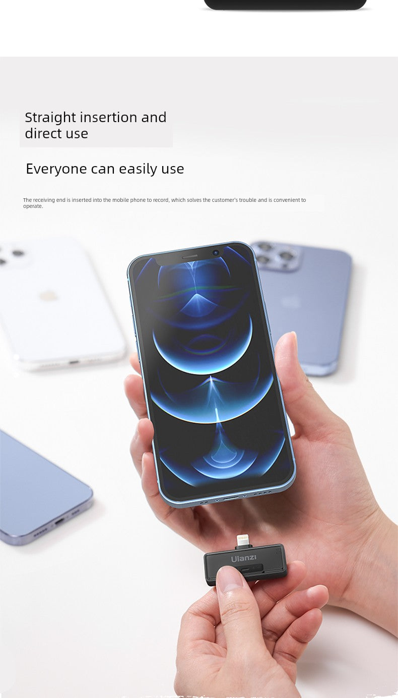 Ulanzi One-to-Two Radio Wireless Microphone Mobile Phone Recording Vlog Excellent Basket J12 Little Bee Collar Microphone