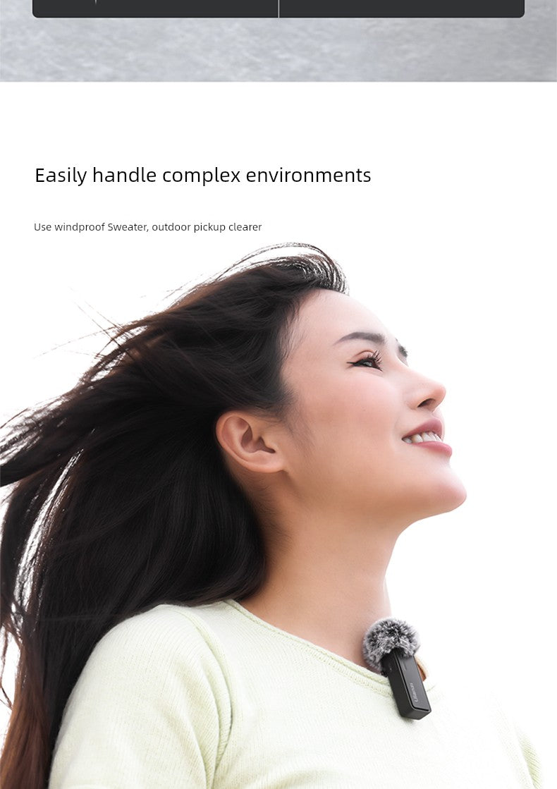 Ulanzi One-to-Two Radio Wireless Microphone Mobile Phone Recording Vlog Excellent Basket J12 Little Bee Collar Microphone