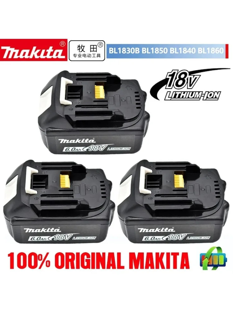 Bateria e carregador para chave de fenda Makita BL1860, BL1850B, BL1850, BL1840 e BL1830, baterias de reposição de 18 V para ferramentas elétricas. 2025