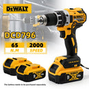 Furadeira de impacto sem fio Dewalt DCD796 sem escova Furadeira sem fio Multifuncional Portátil Recarregável Bateria 20 V Ferramentas elétricas