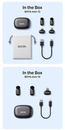 Microfone Boya iPhone 15/16 iPad Android - Sem Fio Profissional