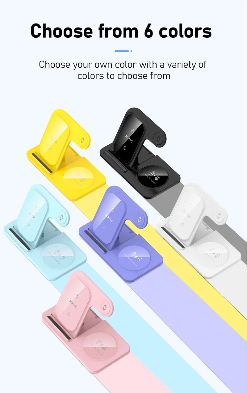 Carregador 3 em 1 Wireless portátil, dobrável para celulares, fone de iouvido e smartwatch - muito útil