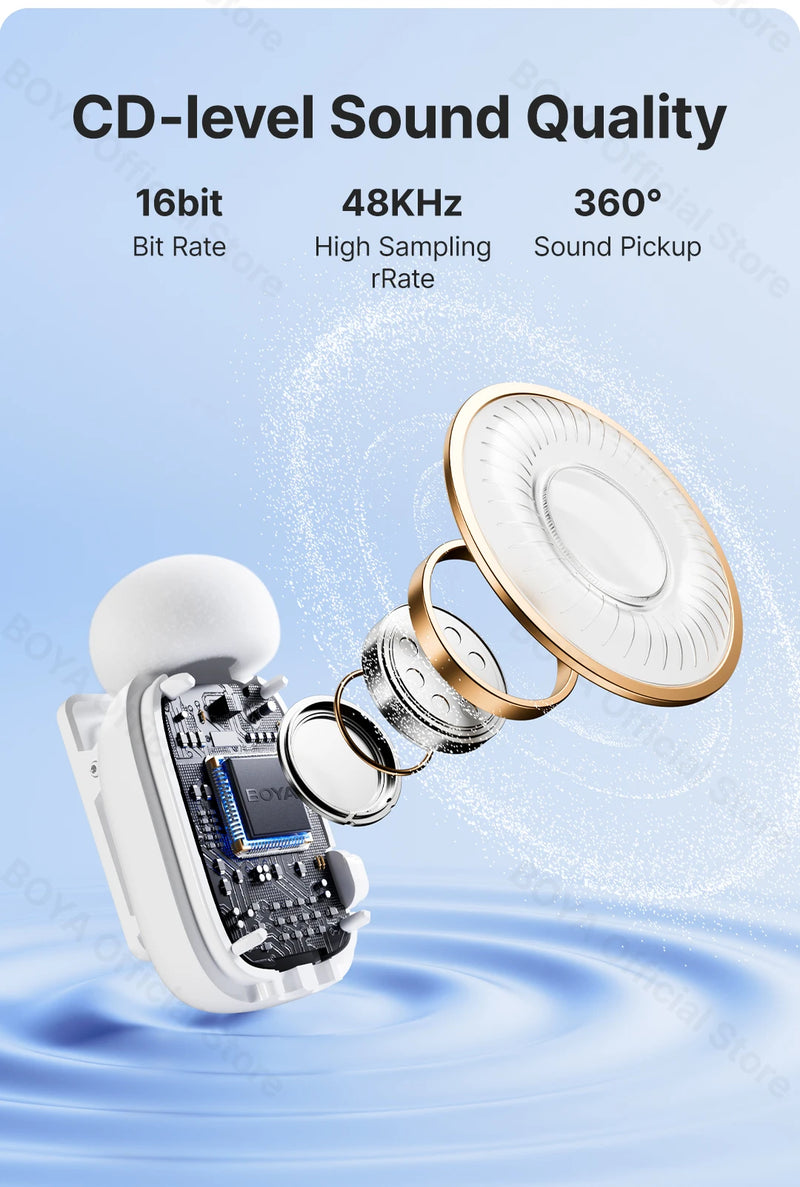 Microfone Lapela Boya Sem Fio - iPhone iPad Android Tipo-C