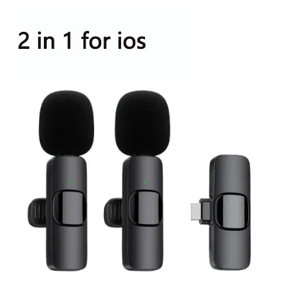 Microfone Lapela 2.4G Sem Fio - À Prova de Vento iPhone Android