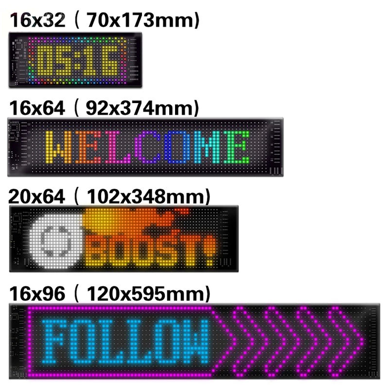 LED DIY Matrix Pixel Panel Led Display 1/2PCS Truck Eye Car Sign Animation Bluetooth App Control Programmable Flexible Screen