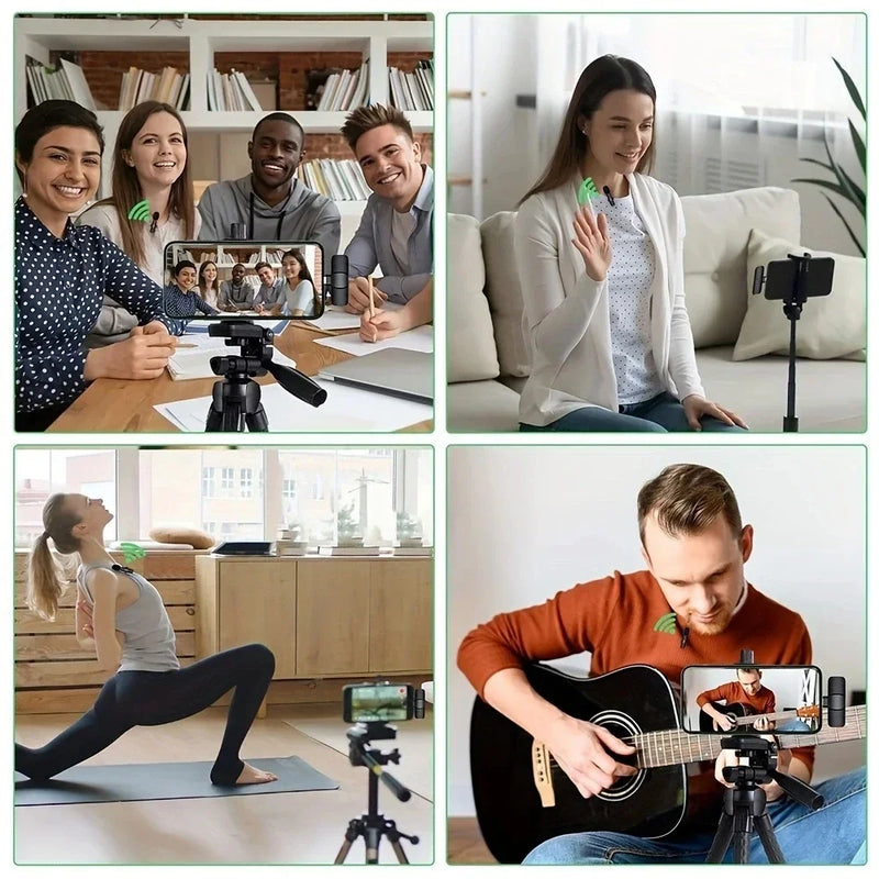 Microfone Lapela 2.4G Sem Fio - À Prova de Vento iPhone Android