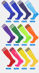 Thickened Anti-Slip Professional Soccer Football Socks for Men Long Sleeve Kids Over Knee Student Striped Sports