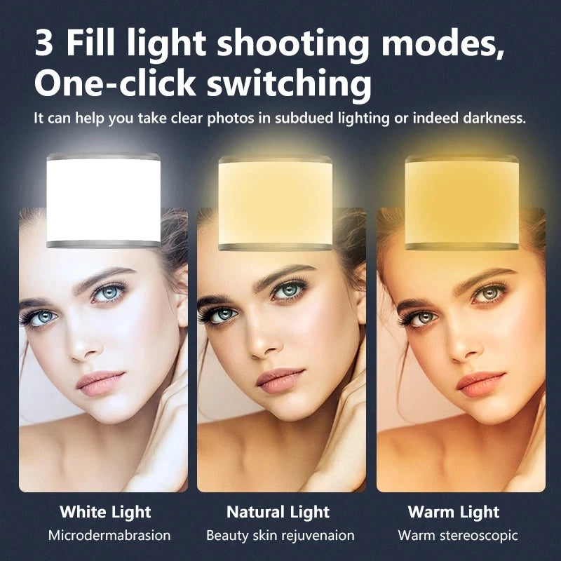 Tripé Selfie Stick com Luz LED e Bluetooth - Suporte Celular Portátil