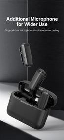 Ulanzi J12 Microfone de lapela sem fio Gravação de áudio e vídeo Mini microfone Plug Play para smartphone Android iPhone Transmissão ao vivo