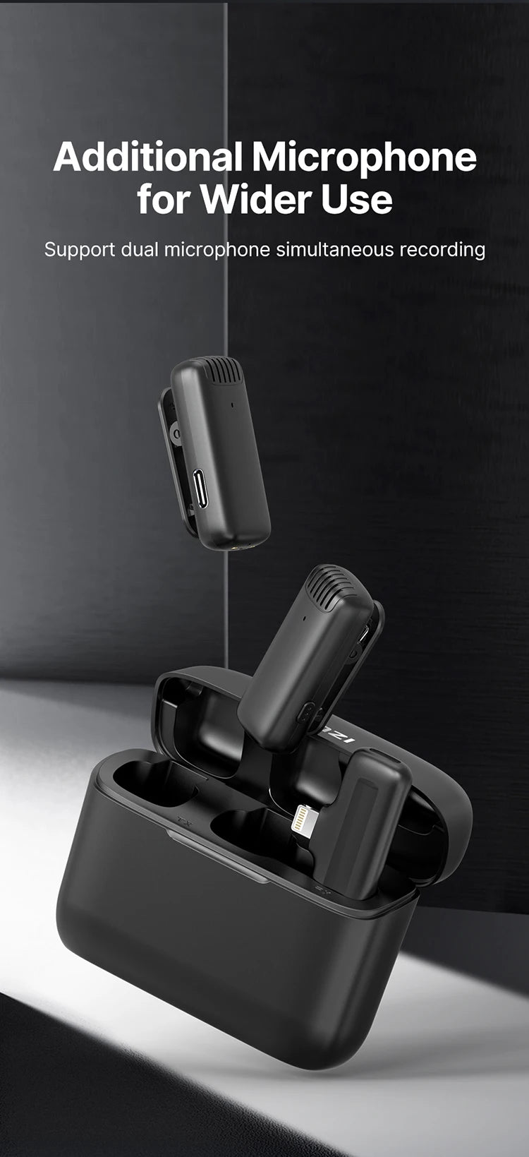 Ulanzi J12 Microfone de lapela sem fio Gravação de áudio e vídeo Mini microfone Plug Play para smartphone Android iPhone Transmissão ao vivo