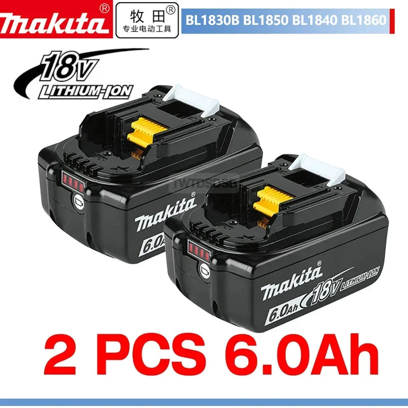 Bateria e carregador para chave de fenda Makita BL1860, BL1850B, BL1850, BL1840 e BL1830, baterias de reposição de 18 V para ferramentas elétricas. 2025