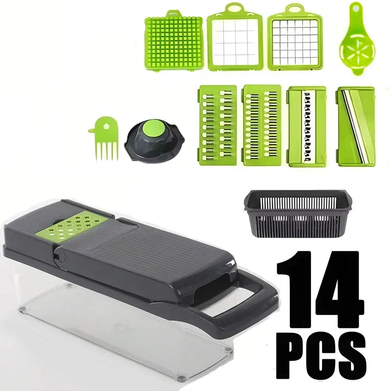 Cortador de vegetais multifuncional, ferramenta de cozinha, picador de alimentos 5 em 1 para tomate, cenoura, queijo, cebola, fatiador portátil, ralador