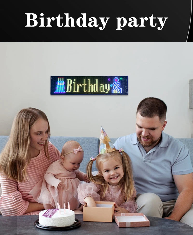 ZSQHET Car Sign Bluetooth APP LED Matrix Pixel Panel Night Light DIY Programmable Flexible LED Display For Car Store Hotel Bar