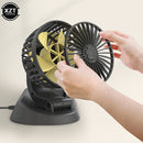 Mini Ventilador portátil de cabeça dupla para carro ou mesa 12V 24V, rotação de 360 graus, ventilador de refrigeração de ar automático, 2 velocidades ajustáveis para painel, caminhão...