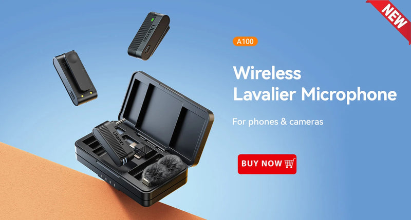 Ulanzi J12 Microfone de lapela sem fio Gravação de áudio e vídeo Mini microfone Plug Play para smartphone Android iPhone Transmissão ao vivo