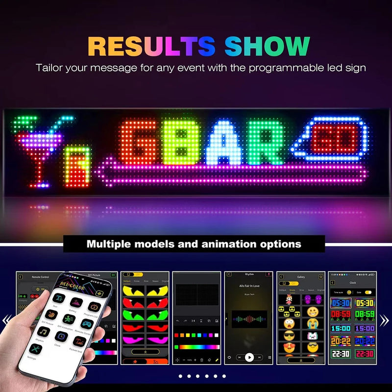 LED DIY Matrix Pixel Panel Led Display 1/2PCS Truck Eye Car Sign Animation Bluetooth App Control Programmable Flexible Screen