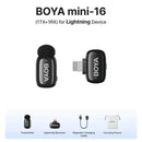 Microfone Lapela Boya Sem Fio - iPhone iPad Android Tipo-C