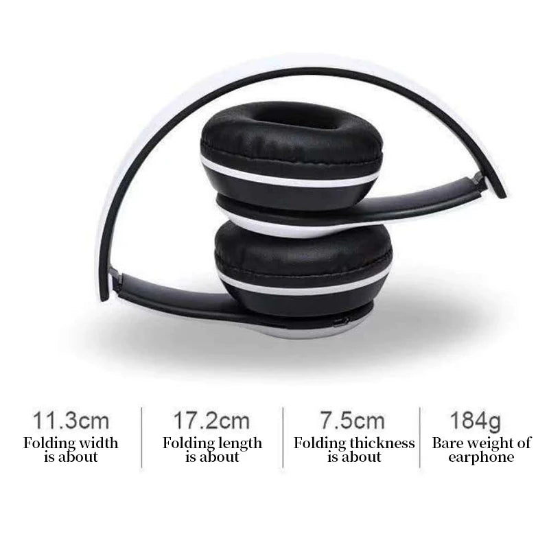 Luxury Wireless Foldable Over-ear Stereo Bluetooth Headphone Music Headset Cycling Sport Earphone Microphone Headset For Mobile