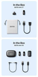 Microfone Boya iPhone 15/16 iPad Android - Sem Fio Profissional