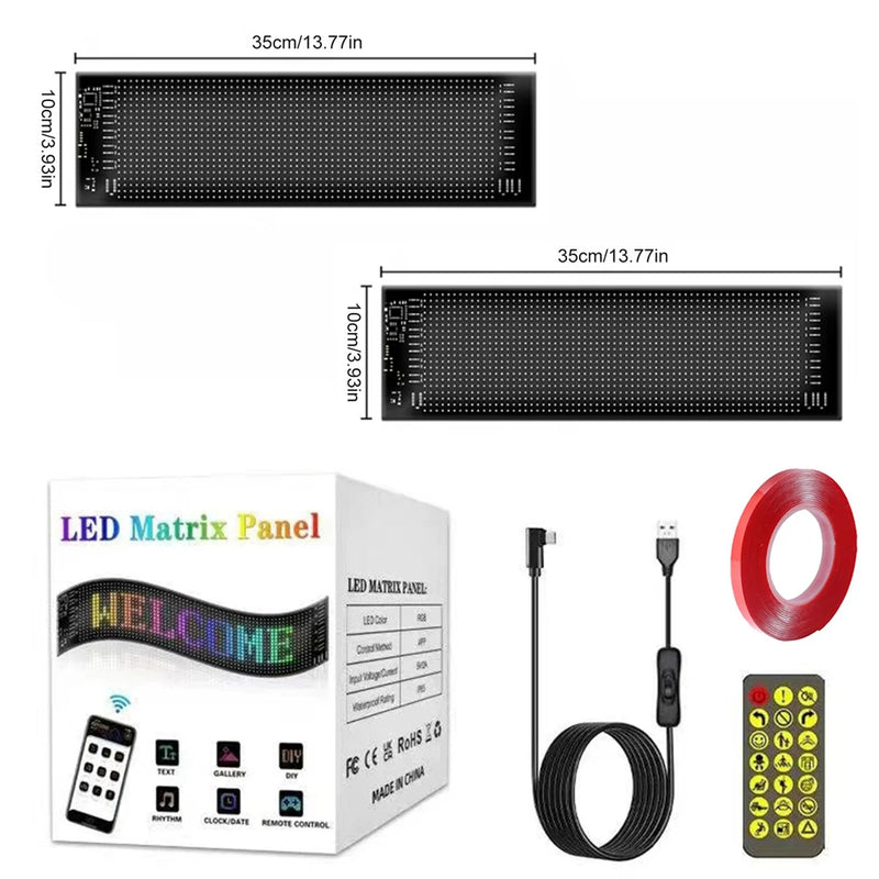 LED DIY Matrix Pixel Panel Led Display 1/2PCS Truck Eye Car Sign Animation Bluetooth App Control Programmable Flexible Screen