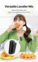 Microfone Lapela Sem Fio - Plug Play iPhone Android Tipo-C