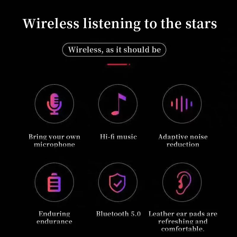 Luxury Wireless Foldable Over-ear Stereo Bluetooth Headphone Music Headset Cycling Sport Earphone Microphone Headset For Mobile