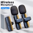 Microfone de lapela sem fio mini portátil microfone de gravação de áudio e vídeo para iphone android transmissão ao vivo jogos