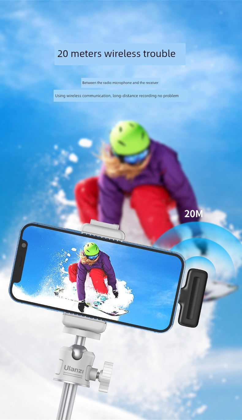 Ulanzi One-to-Two Radio Wireless Microphone Mobile Phone Recording Vlog Excellent Basket J12 Little Bee Collar Microphone