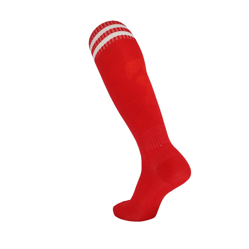 Thickened Anti-Slip Professional Soccer Football Socks for Men Long Sleeve Kids Over Knee Student Striped Sports