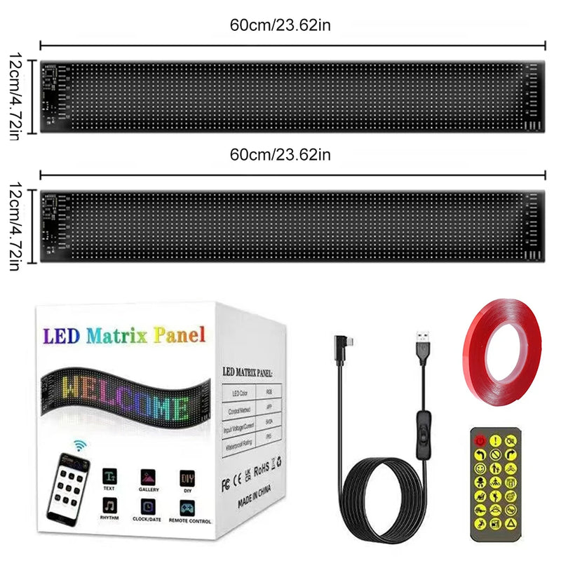 LED DIY Matrix Pixel Panel Led Display 1/2PCS Truck Eye Car Sign Animation Bluetooth App Control Programmable Flexible Screen