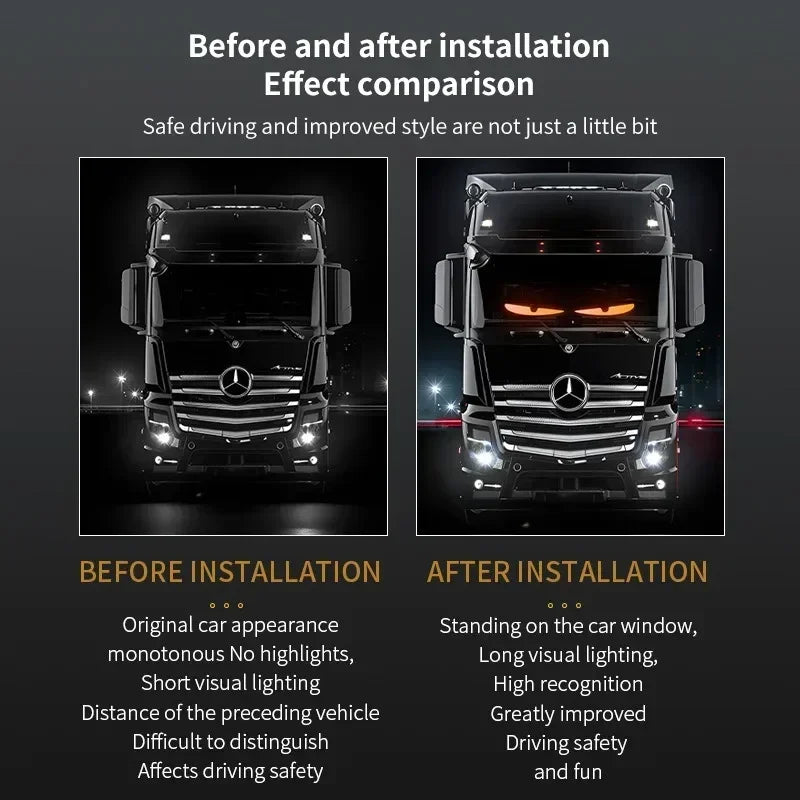 Olhos diabo Super led painel tela de luz flexível controle remoto para carro caminhão pára-brisa