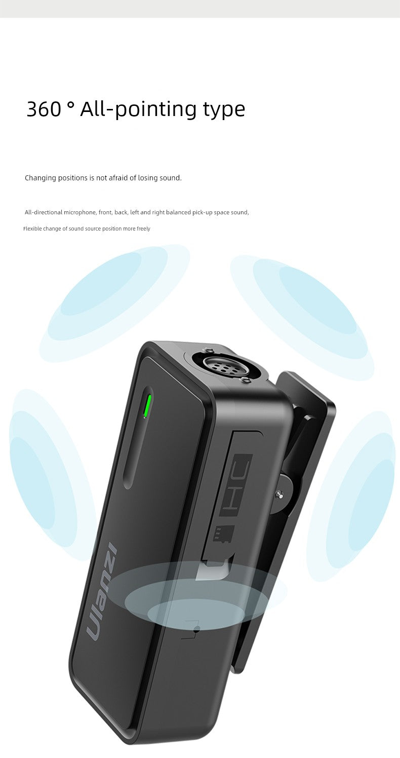 Ulanzi One-to-Two Radio Wireless Microphone Mobile Phone Recording Vlog Excellent Basket J12 Little Bee Collar Microphone