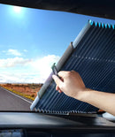 Cortina para-sol protetor de painel fixo no para-brisa do carro, conjunto retrátil sanfonado, película reflexiva UV,  automotivo