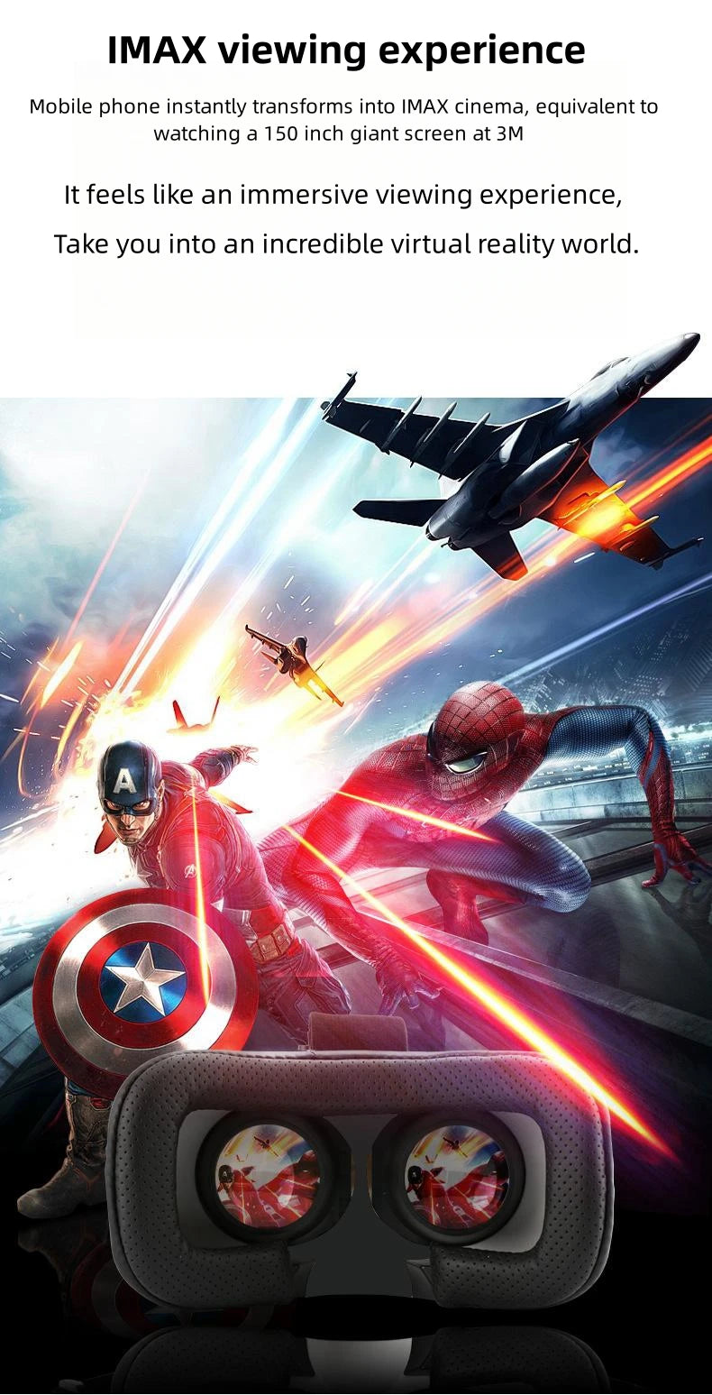 3D VR Glasses Headset Head-Mounted Adjustable VR For 4.7-6.1 Inches Android Smart Phones Virtual Reality Movie Game Helmet