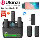 Ulanzi J12 Microfone de lapela sem fio Gravação de áudio e vídeo Mini microfone Plug Play para smartphone Android iPhone Transmissão ao vivo