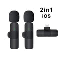 Microfone de lapela sem fio mini portátil microfone de gravação de áudio e vídeo para iphone android transmissão ao vivo jogos