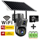 Nova Câmera 4K 8MP Wireless Solar Camera 4G Sim Dual Lens Wifi IP PIR HD Visão Noturna com qualidade - Camera V380Pro PTZ Security CCTV Monitor.