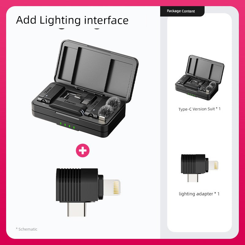 Ulanzi One-to-Two Radio Wireless Microphone Mobile Phone Recording Vlog Excellent Basket J12 Little Bee Collar Microphone