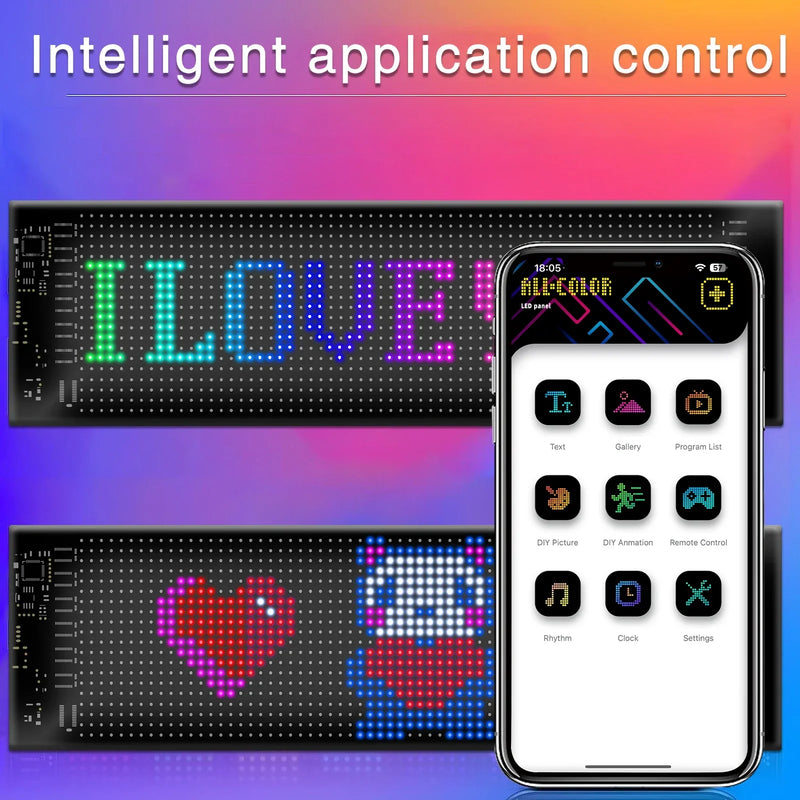 Olho digital para caminhão pára-brisa rolagem display led led engraçado olho bluetooth app controle programável sinais de exibição luz