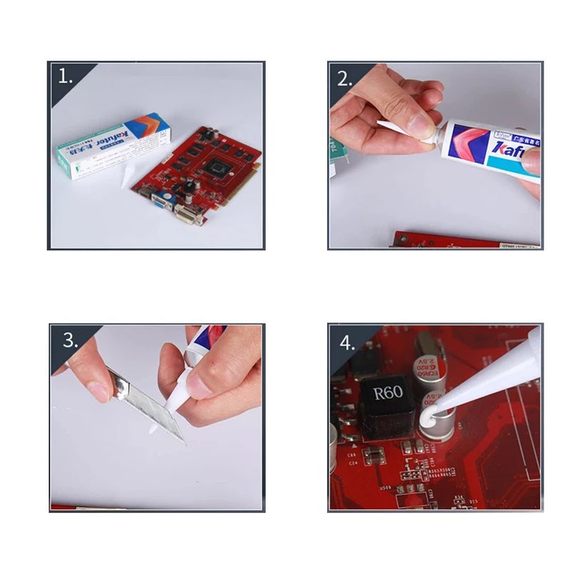 Silicone Industrial Adhesive 45g K-704 705 704B RTV Kafuter Silicone Rubber black White Transparent Glue diy panel glue